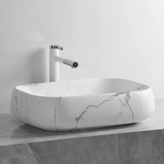 Раковина Cerutti SPA CR0086 MMW2 56см матовый белый мрамор